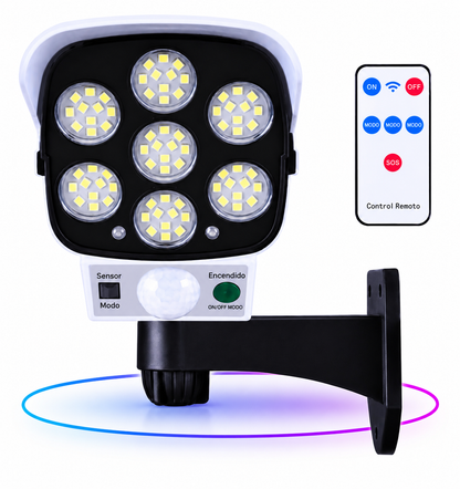 FOCO LED SOLAR DE SEGURIDAD - SIMULADOR DE CÁMARA