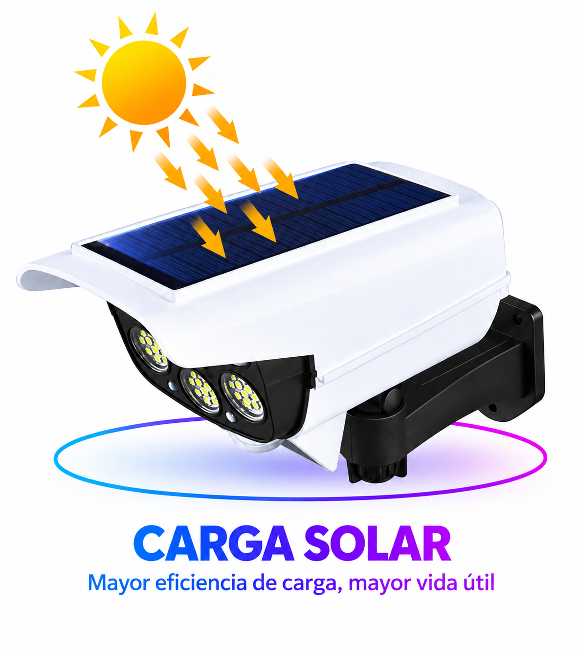 FOCO LED SOLAR DE SEGURIDAD - SIMULADOR DE CÁMARA