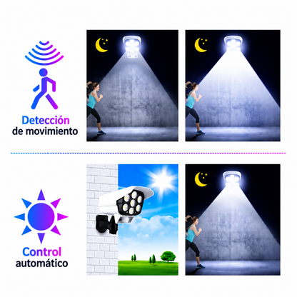 FOCO LED SOLAR DE SEGURIDAD - SIMULADOR DE CÁMARA
