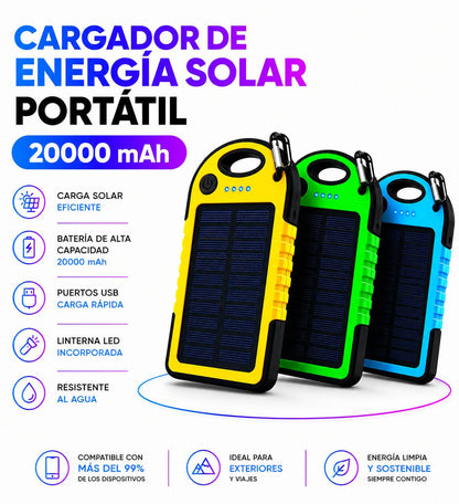 CARGADOR SOLAR PORTÁTIL 20.000 mAh